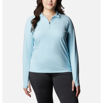 Columbia Sweater Dames, Midweight Stretch Long Sleeve Half Zip Plus Size Blauw, 43UYXVDAJ